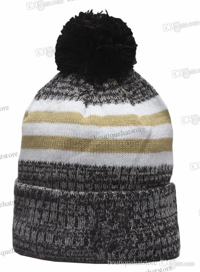 New Football Sport Stripes Cuffed Knit Hat Mix Colors Fashion Fans NO1 Blue Black Striped Baseball Sports Beanies Hats Bones Skullies Cuffed Caps One Size Nov16-01