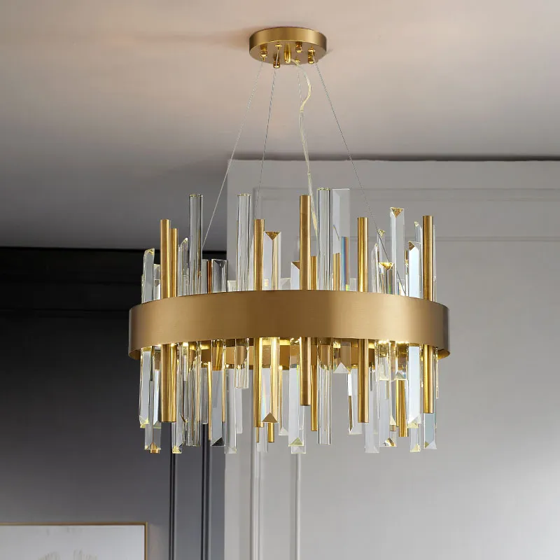 Modern LED Luxury Crystal Chandeliers Living Dining Room Hotel Villa Home Indoor Decor Hanging Pendant Lighting Suspension Lamps