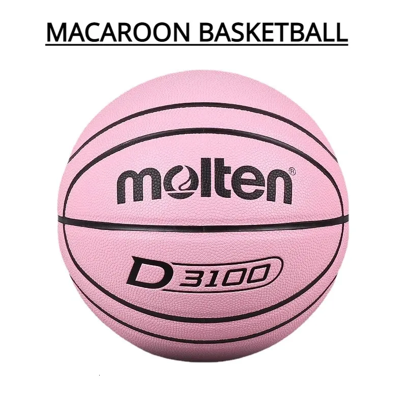 Balles de basket-ball No.7 pour adultes Macaron PU, jeu d'entraînement, intérieur et extérieur, ciment, résistant à l'usure, antidérapant, basket-ball No.6 pour femmes et enfants 231115
