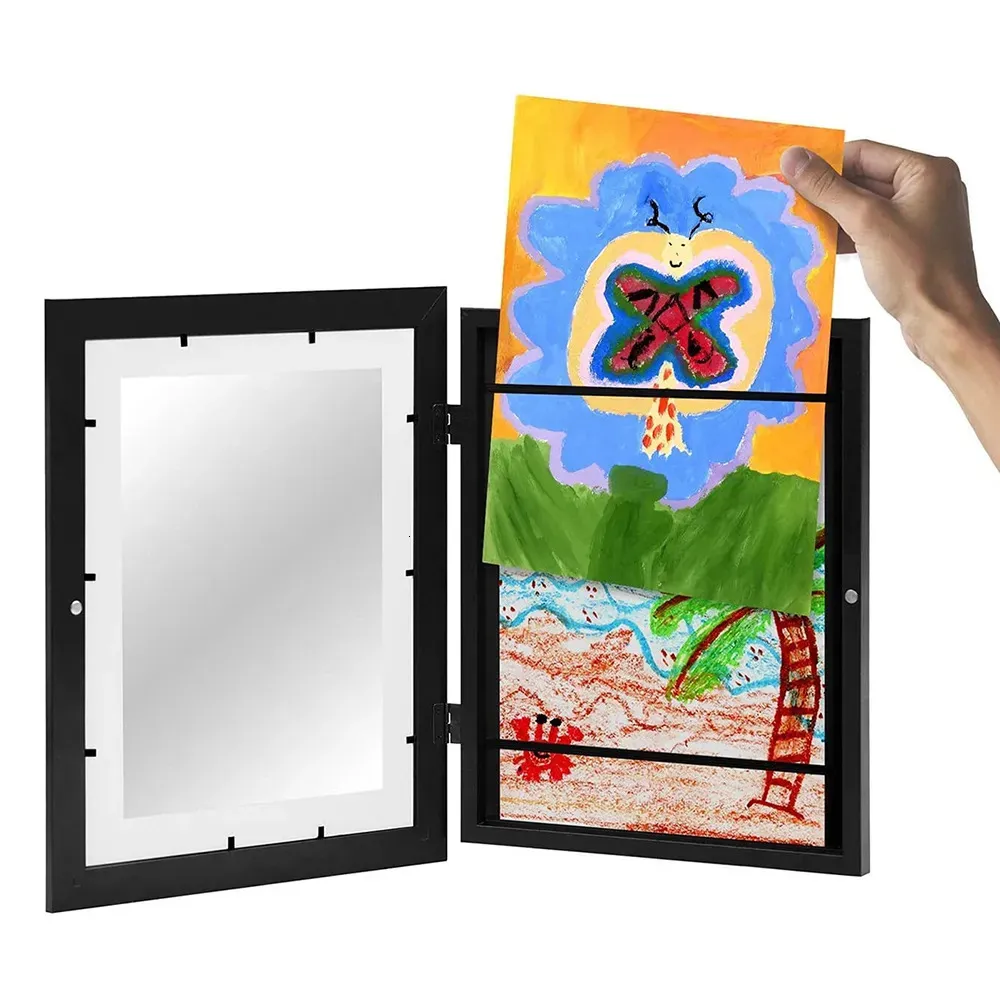 Paintings Children Art Frames Magnetic Front Open Changeable Kids Frametory for Poster P o Drawing Pictures Display Home Decor 231115