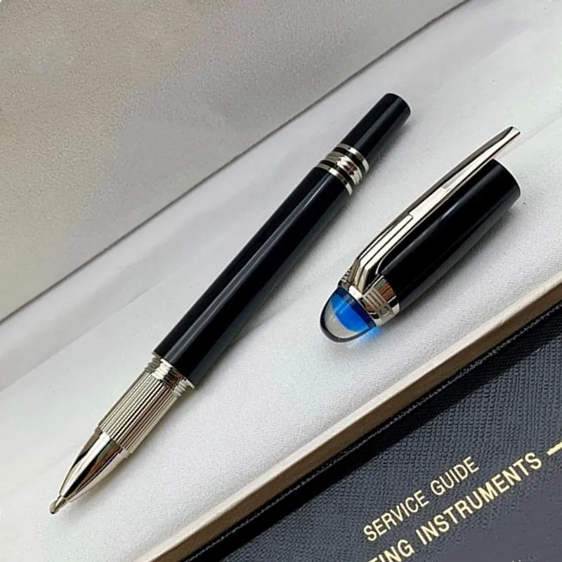 Spezielles Design Blauer Kristallstern-Tintenroller Kugelschreiber Hochwertiges Schreibwaren-Büro-Schulbedarf Schreiben von glatten Kugelschreibern mit S