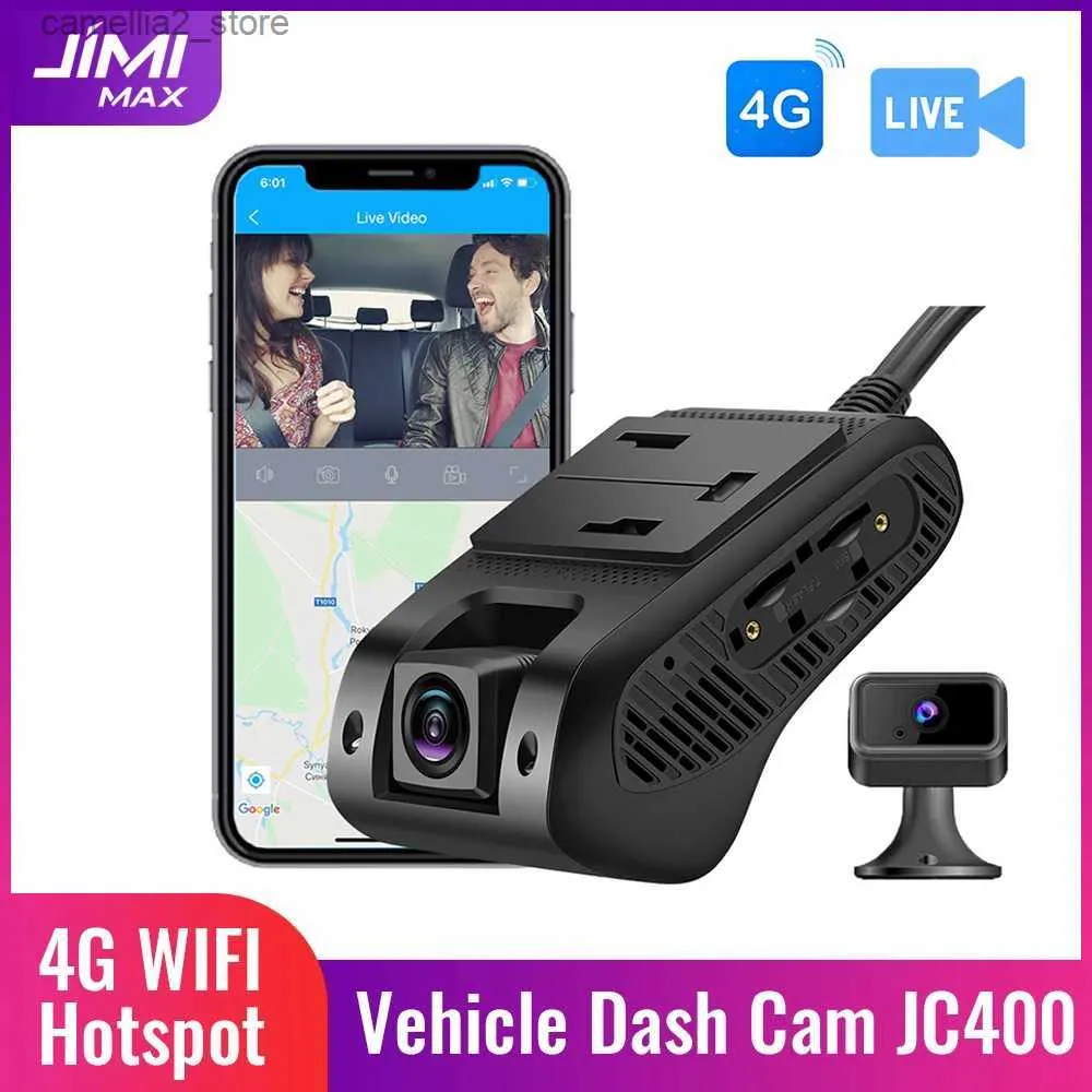 Car DVR Jimimax JC400 Dashcam Front and Rear 4G WiFi Hotspot Inside Camera Live StreamビデオGPSトラッキングアプリPCデュアルカーレコードQ231115