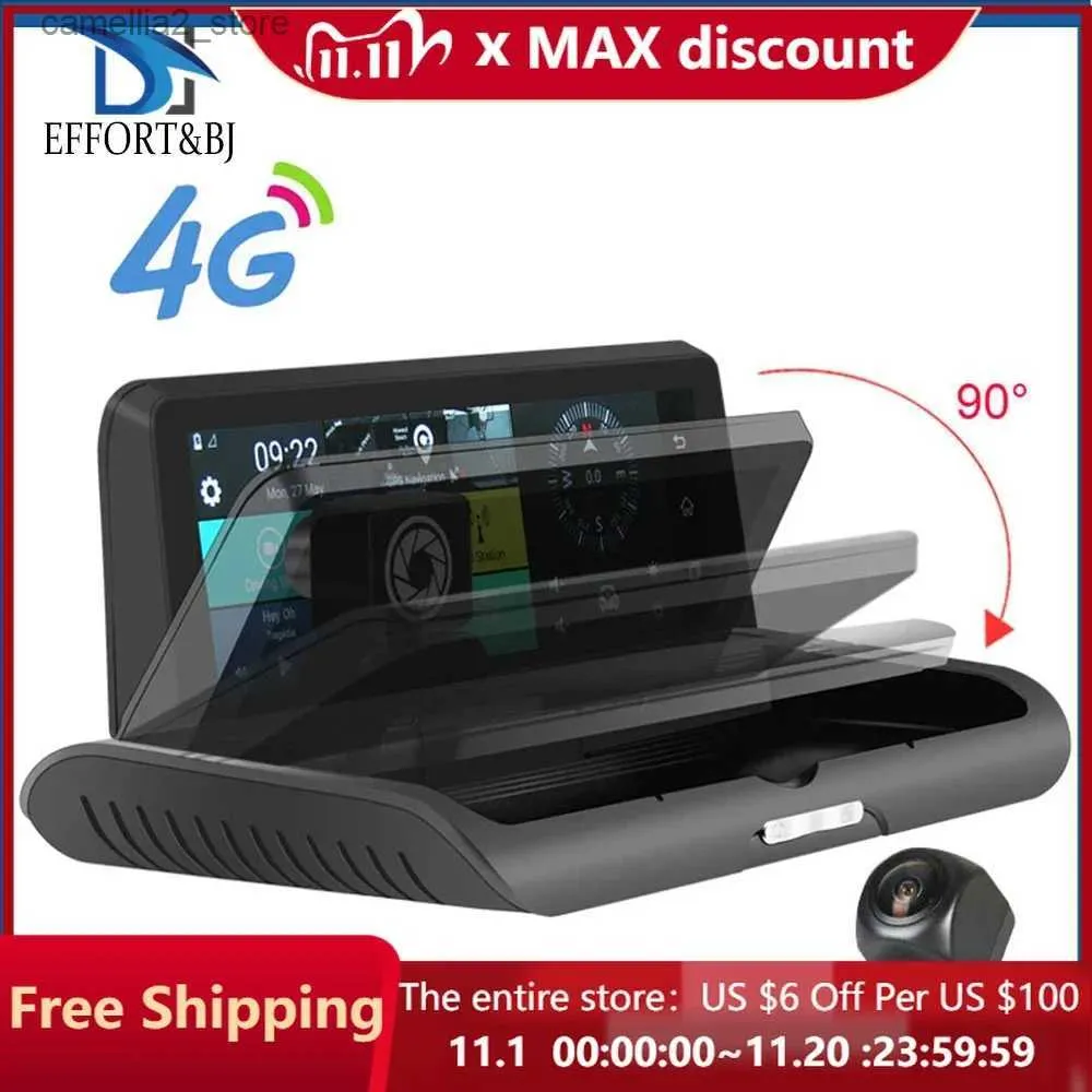 カーDVR 4G 8 ''カーカメラDVR HD 1080P Dashcam Android WiFi GPS Navigator Adas Dual Lens Registrar Video Recorder Auto Camera Q231115