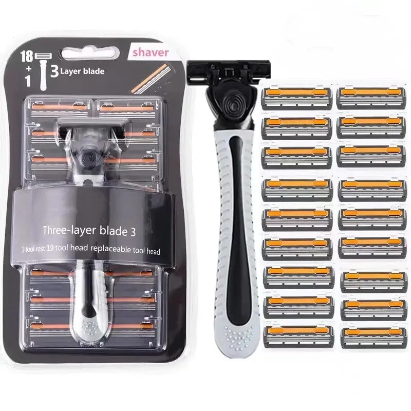 Razors Blades Shaver Marka Projekt Mężczyźni Mężczyźni golenia golenia trzy warstwowe wielokierunkowe wielokrotne użycie importowanego Blade Blade Multi Tool Głowa 231115