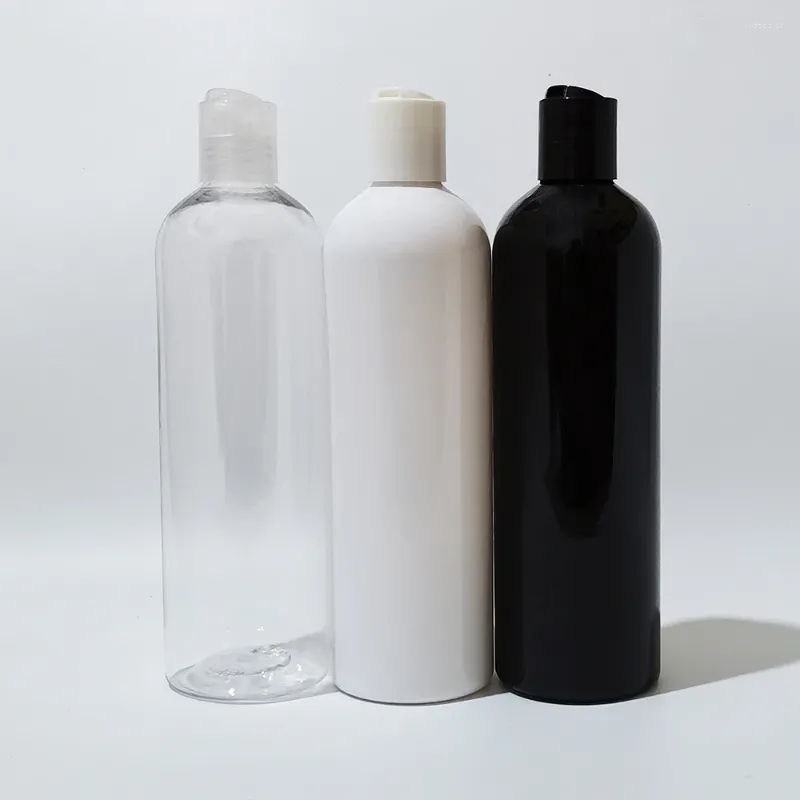 Bouteilles de stockage 18pcs 400ml vide bouteille cosmétique noire blanche avec capuchon supérieur à disque lotion emballage émulsion