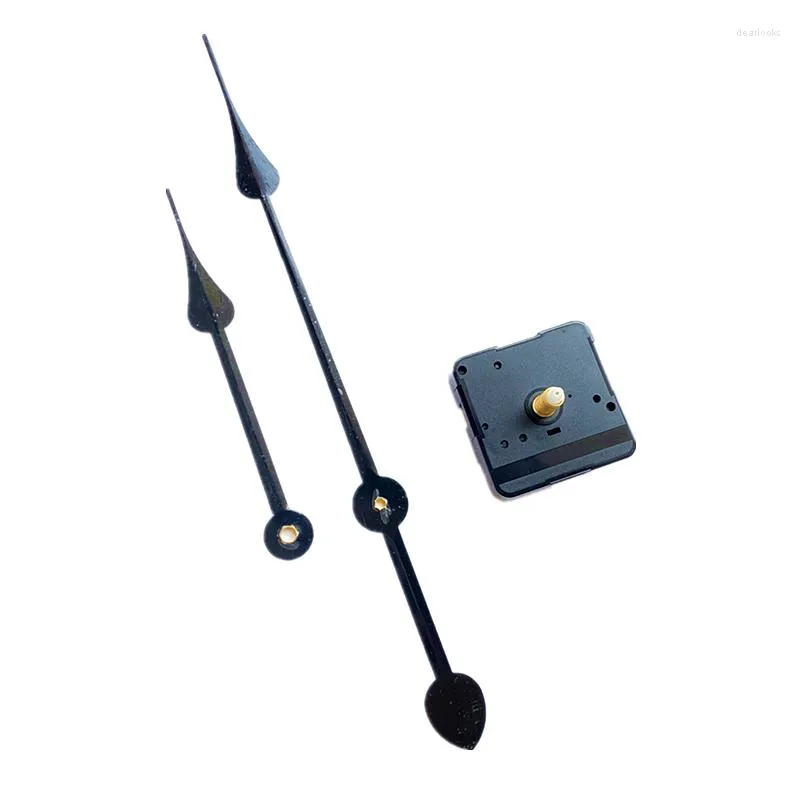 Wall Clocks 2Sets High Torque Clock Movement Replacement Mechanism With Big Black Metal Hands