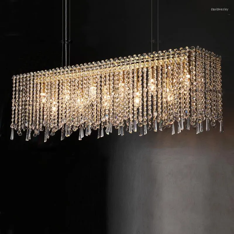 Chandelins Luz de luxo Luxo Lustre atmosférico Lobby Lobby Showroom Lâmpada Cristal Lâmpada Creative Dining Quarto