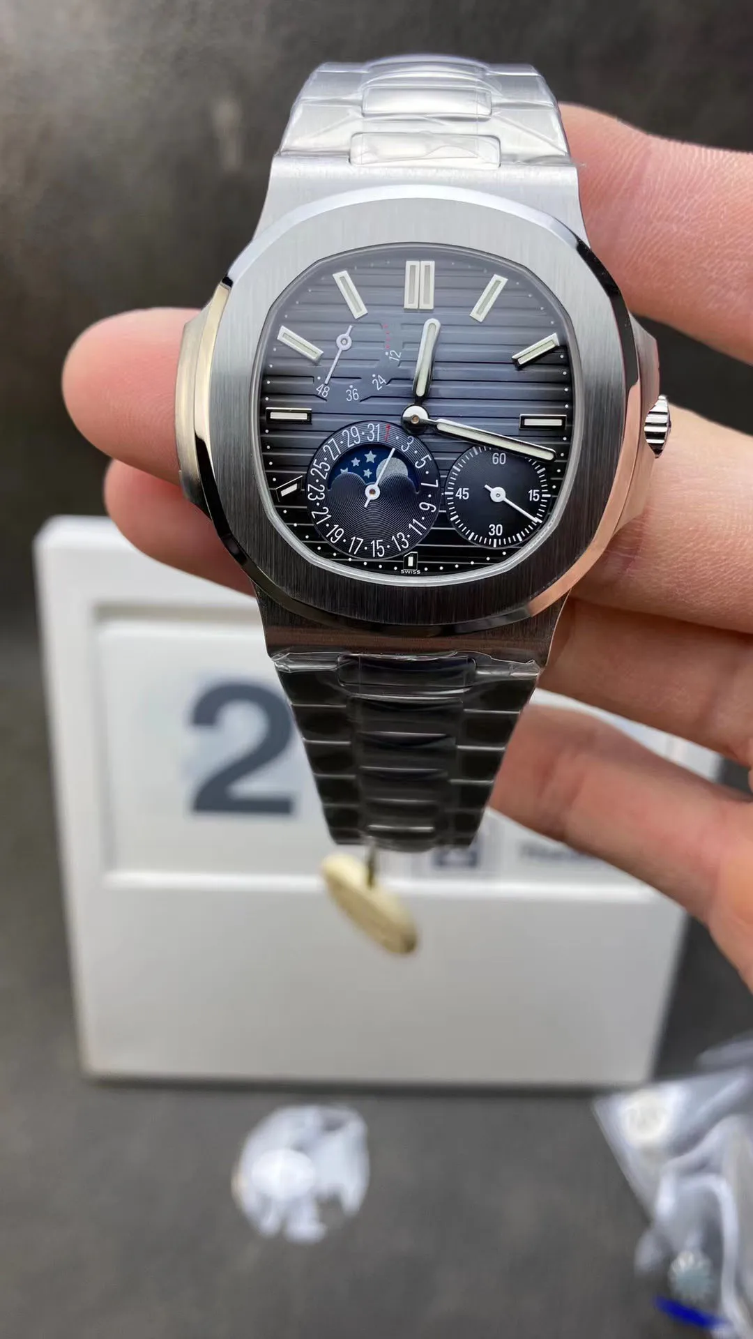 ZF Luxury Watch PP 5712 V2 Diameter 40 мм истинная кинетическая накопление кинетической энергии календарь лунный фазовый дисплей 324S Автоматическое движение цепи