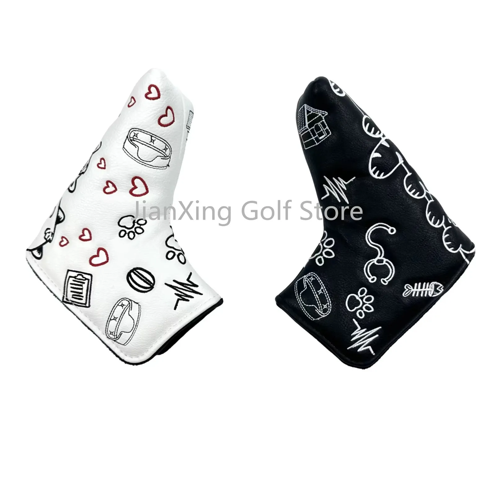 Autres produits de golf Modèle de chaton en forme de coeur en forme de L Club Blade Putter Couvre Aimant Styles fermés Cuir PU 231115