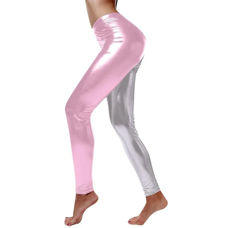 Pants Trousers Leather Tight Body Shiny Clubwear Leggings Womens