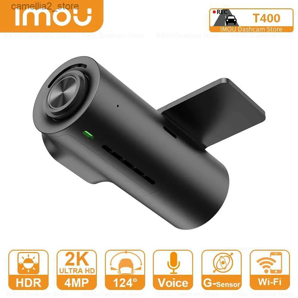 DVRs de carro IMOU Dashcam T400 Carro DVR Mini Body APP Interconexão Loop Gravação 131 graus FOV Suporte 128GB Cartão TF Sistema multilíngue Q231115