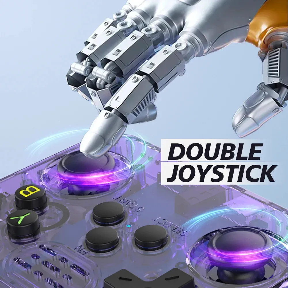 Retro Draagbare Gameconsole Dubbele Joystick 3,5 Inch Scherm Gaming-speler 3500 MAh voor Entertainment (PURPLE