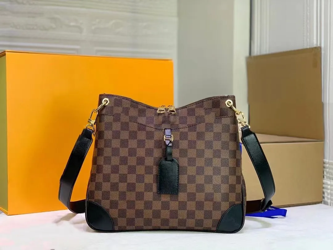 Designer Leather Tan Shoulder Bag For Women Double Zipper, Edge Strap, Loop, Outer Patch Pocket