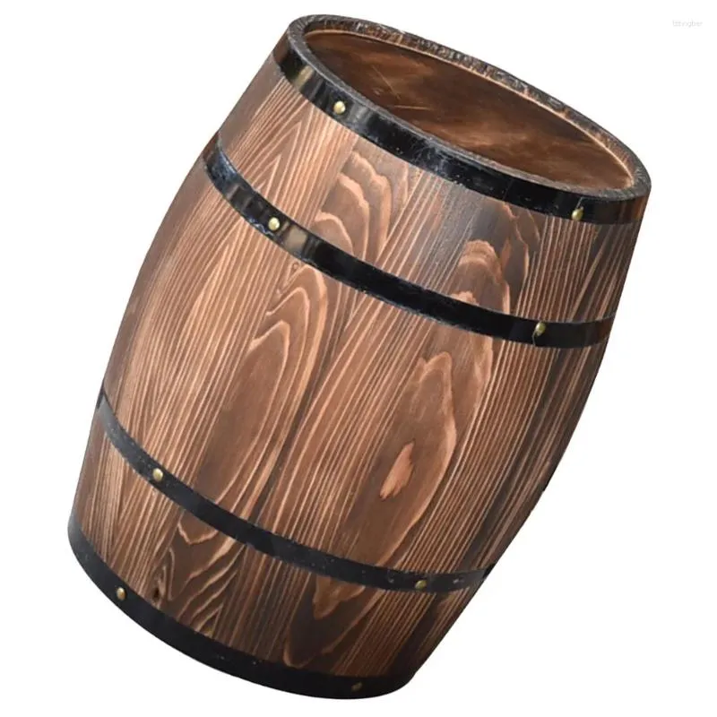 Garden Decorations Whiskey Barrel Planter Landscape Decor Floor Retro Wood Adornment Wooden Craft Landscaping