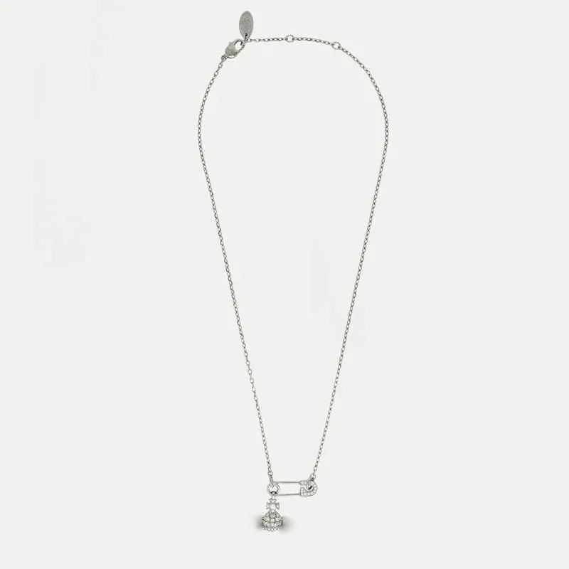 r Planet Pin Collier en argent 40cm Standard 925 Silver Pin Zircon Pendentif Womens Necklace Never Fades