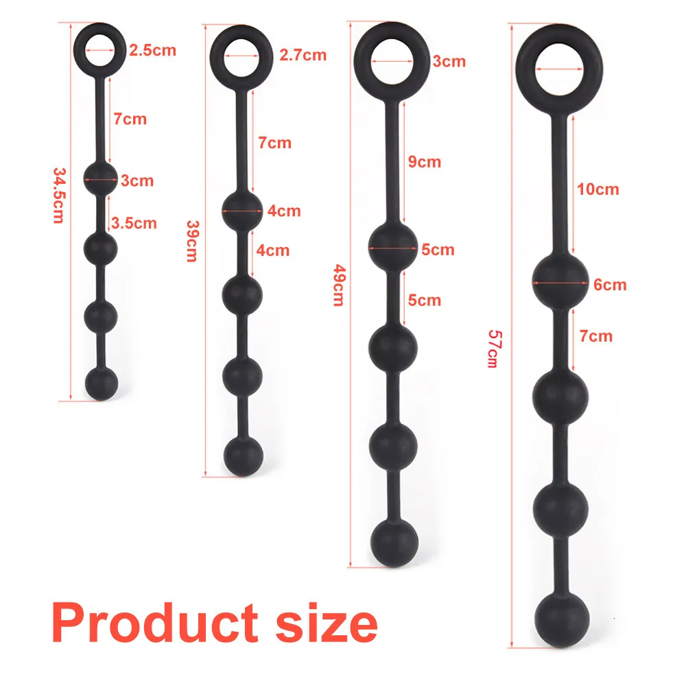 Anal Beads Chain Silicone Large Prostate Stimulator Plug Play_voghion.com
