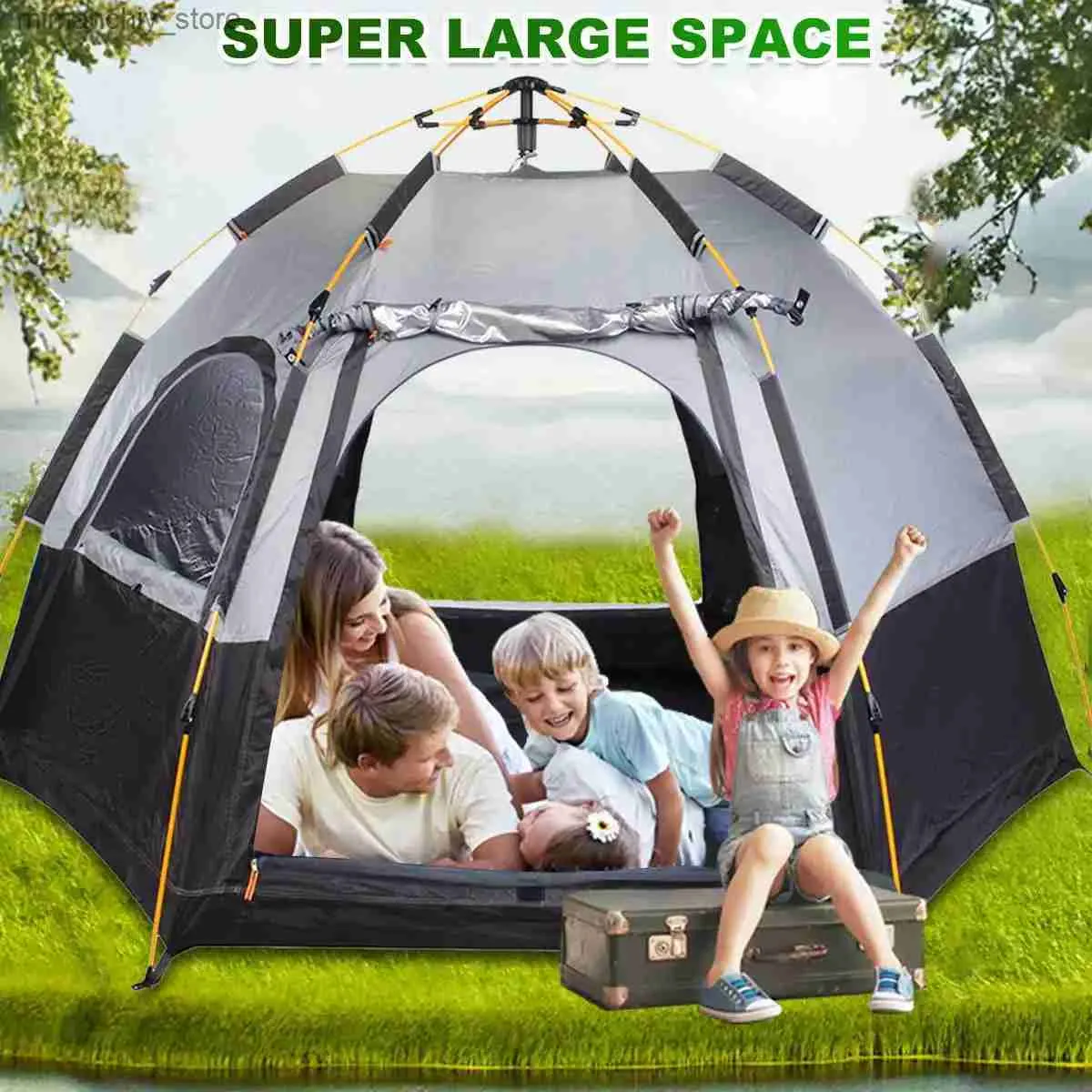 Tentes et abris Tentes de camping automatiques pour 4 personnes, épaisses, imperméables, imperméables, pour famille, installation instantanée, avec sac de transport, tente portative Q231117