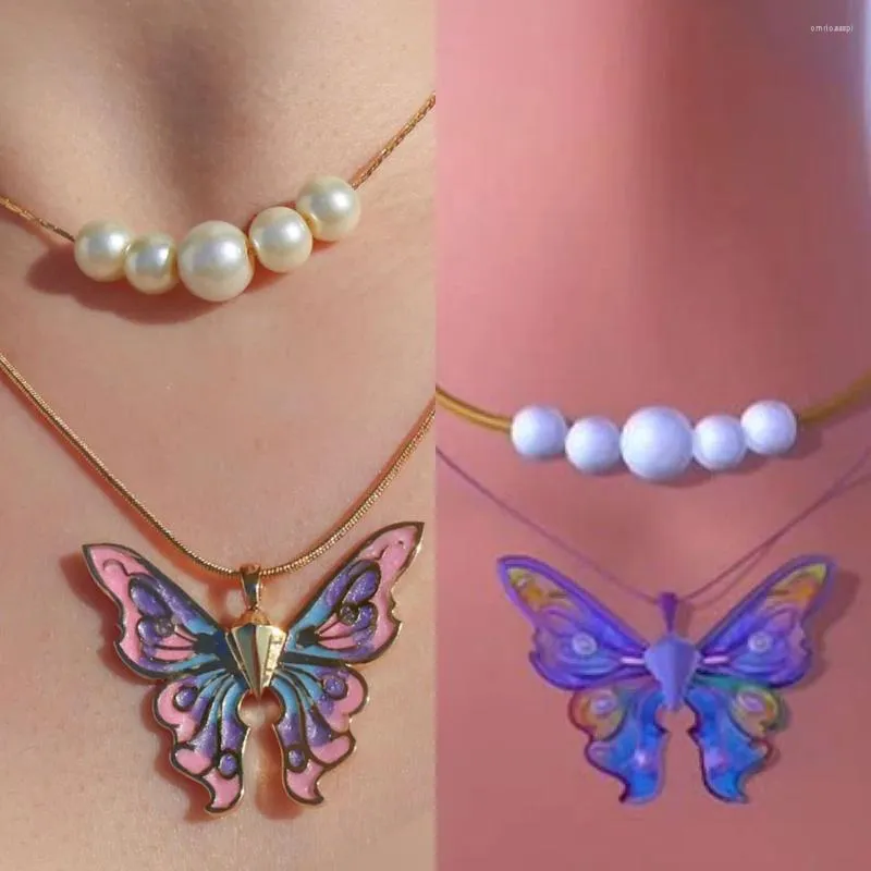 Hanger kettingen Fairytopia Elina Baribie parel vlinder ketting voor kinderen meisjes Mermaidia tiener cadeau haar anime juweel