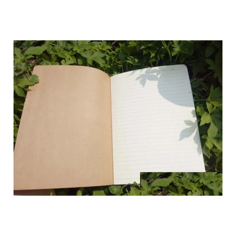 Notatniki hurtowe strony wyłożone czasopisma podróżne notebooki Kraft Brown Soft Er Notebook A5 Rozmiar 210 mm x 140 60 30 Arkusze papiery papiernicze Off Dhfgy