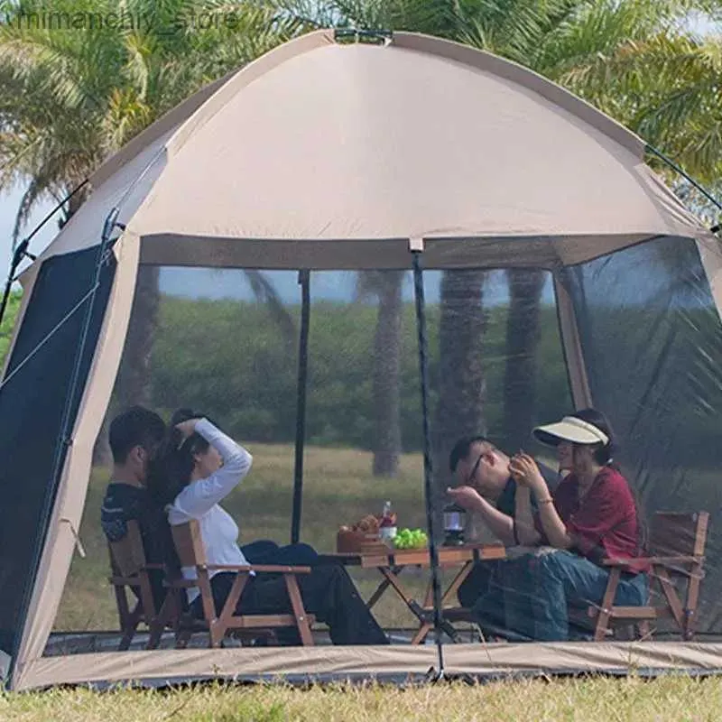 Tentes et abris 6-8 personnes tente de camping en plein air moustiquaire tente auvent anti-insectes filet avec fermeture à glissière jardin étanche pop-up maille tente de pêche Q231117