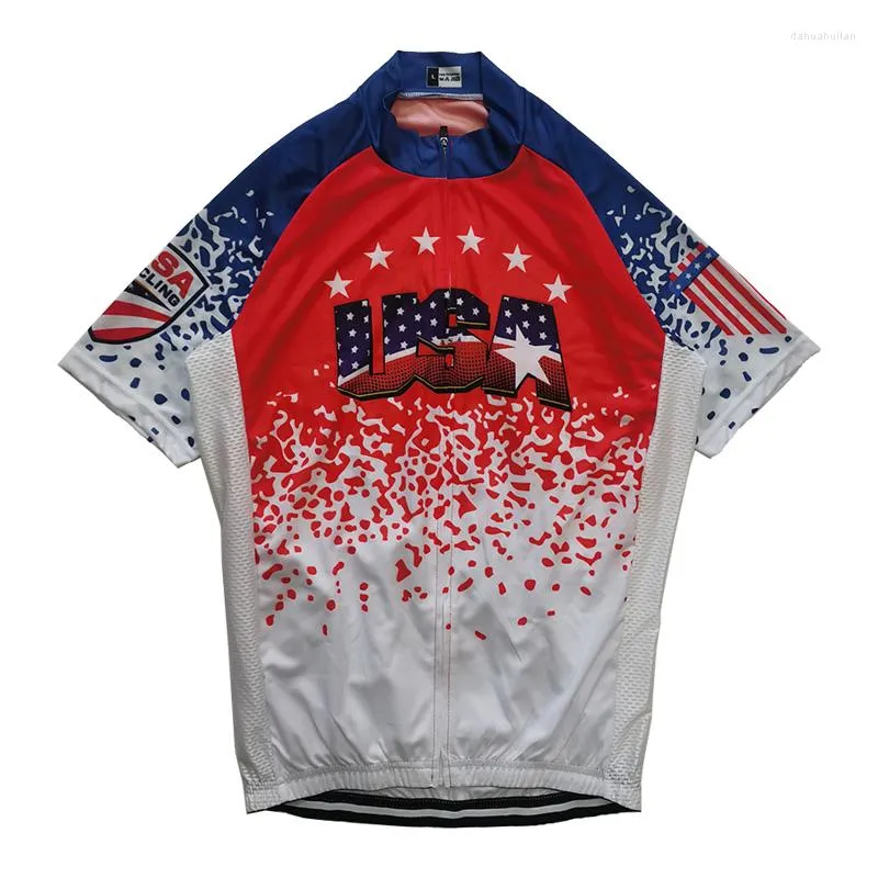 Racing Jackets USA Roupas de ciclismo roupas de manga curta MTB Road Jacket Bike Use Motocross Jersey Bibshorts Sweater Top Anti-Ur Shirt