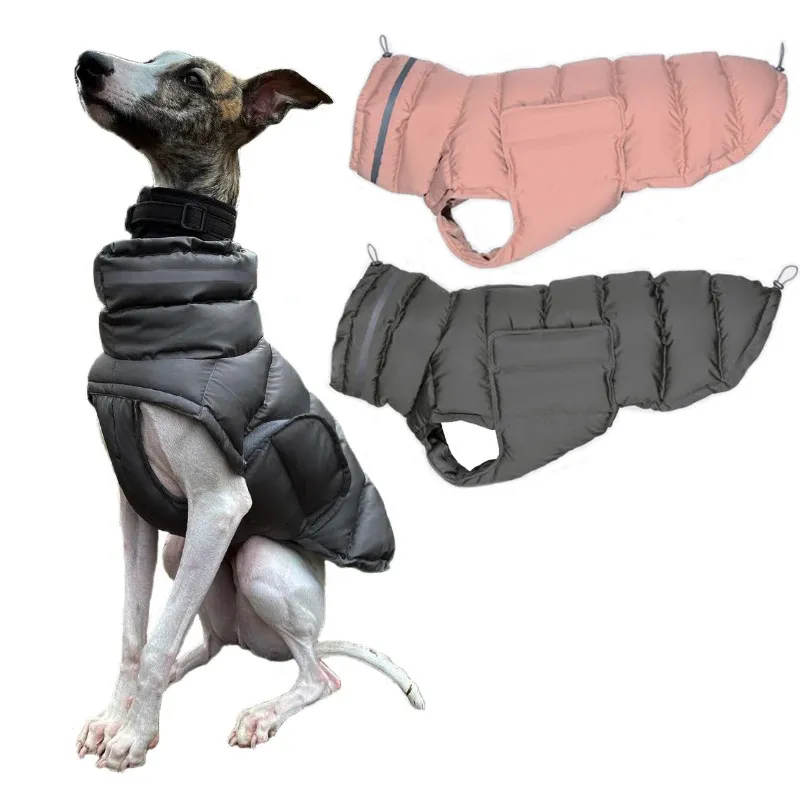 Vêtements pour chiens Manteau d'hiver pour chien Veste par temps froid pour chiens de taille moyenne et de grande taille Lévriers italiens Whippets Hound Épaissir Veste rembourrée Vêtements 231114