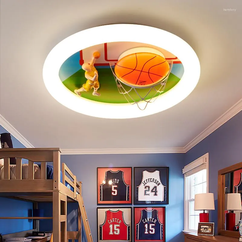 Lampadari Pallacanestro Lampadario a LED Illuminazione per camera Ragazzi Ragazze Bambini Camera da letto Decorazione Lampade da soffitto Nursery Kids