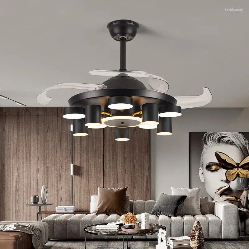 Led Deckenventilator Pendelleuchte Licht Kronleuchter Kunst unsichtbar Haushalt Wohnzimmer Esszimmer Schlafzimmer modern minimalistisch großer Wind