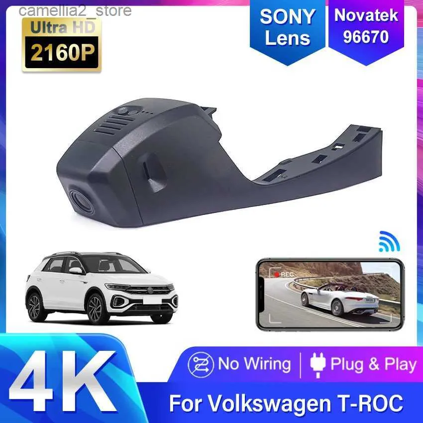 dvr dell'automobile per VW T-Roc T Roc Troc 2017-2022 Plug and Play 4K Dashcam Wifi Dash Camera Dash Cam per auto registratore video per veicoli Q231115