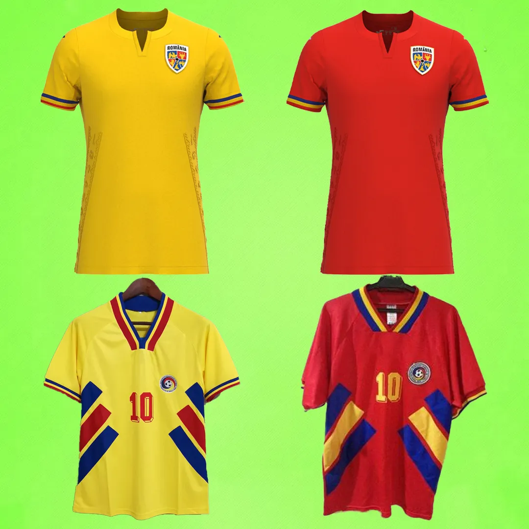 Retro 1994 Rumania Camisetas De Fútbol 2023 Local Visitante Rojo