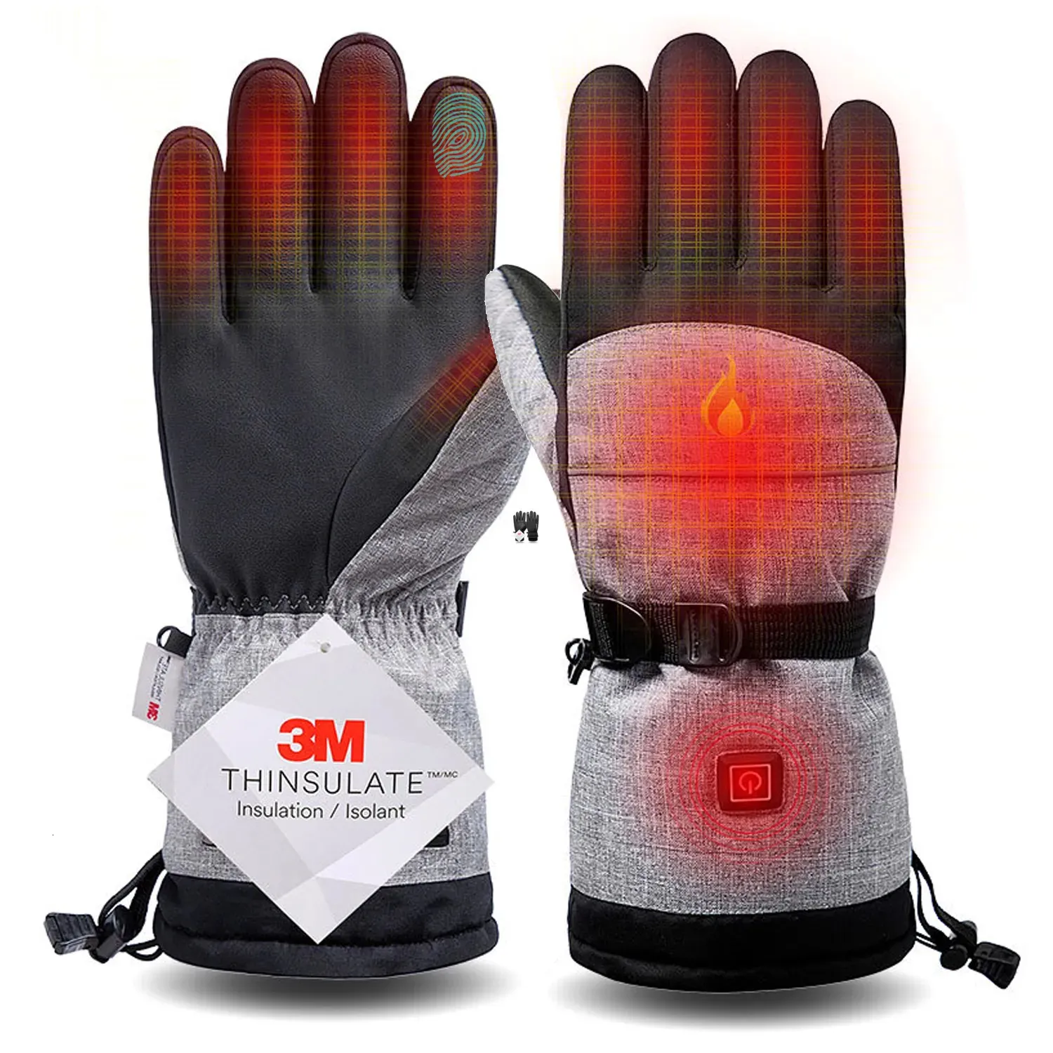 Gants Chauffants Rechargeables - 3 Niveaux De Chaleur - Écran Tactile - Imperméables Et Coupe-vent - Pour Ski, Moto, Randonnée