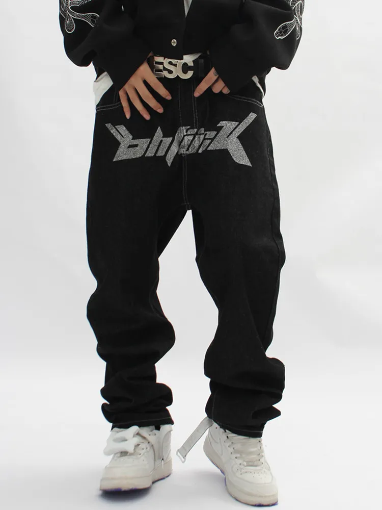 Y2K Mens Stradivarius Jeans With Print Baggy Style Trendyol