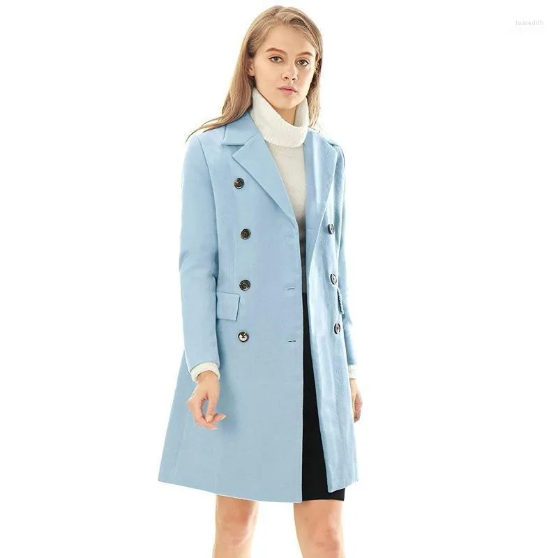 Women's Wool & Blends ZOGAA 4 Colors Woman Coat Women Winter Jacket Slim Woolen Long Cashmere Overcoats Cardigan Outfits Ladies Elegant Blen