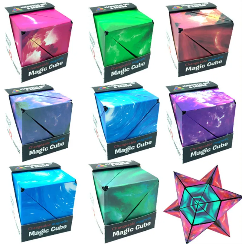 Earth Magnets Magnetic Fidget Shape Shifting Box Geometry 3d Infinity Magic Cube For Boy Girl Adult