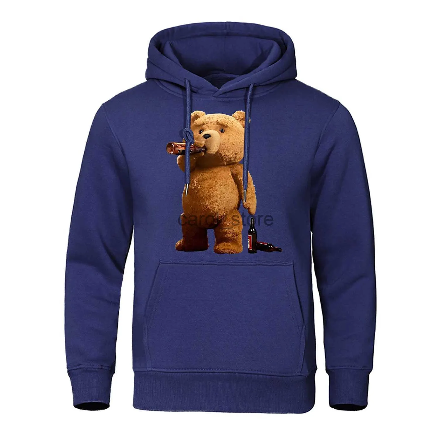 Herrtröjor tröjor Mr.Teddy Bear är en ölälskare tryckta hoodies män avslappnad bekväm huvtröja lösa fleece kläder mode tröjor streetwear j231115