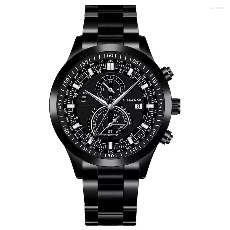 Wristwatches Mens Watches Top Sport Stainless Steel Casual Black Military Men Wristwatch Reloj