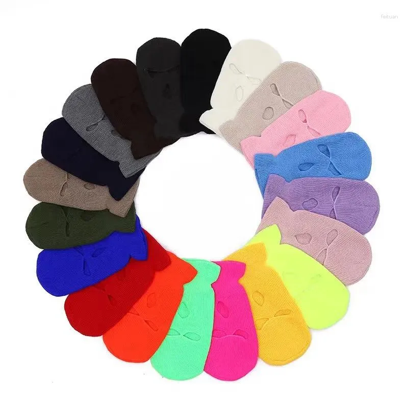Basker 30 färger stickade balaclava cap vinter män kvinnor casual akryl elastisk mössa hatt spel taktik skallies skidmask gorros