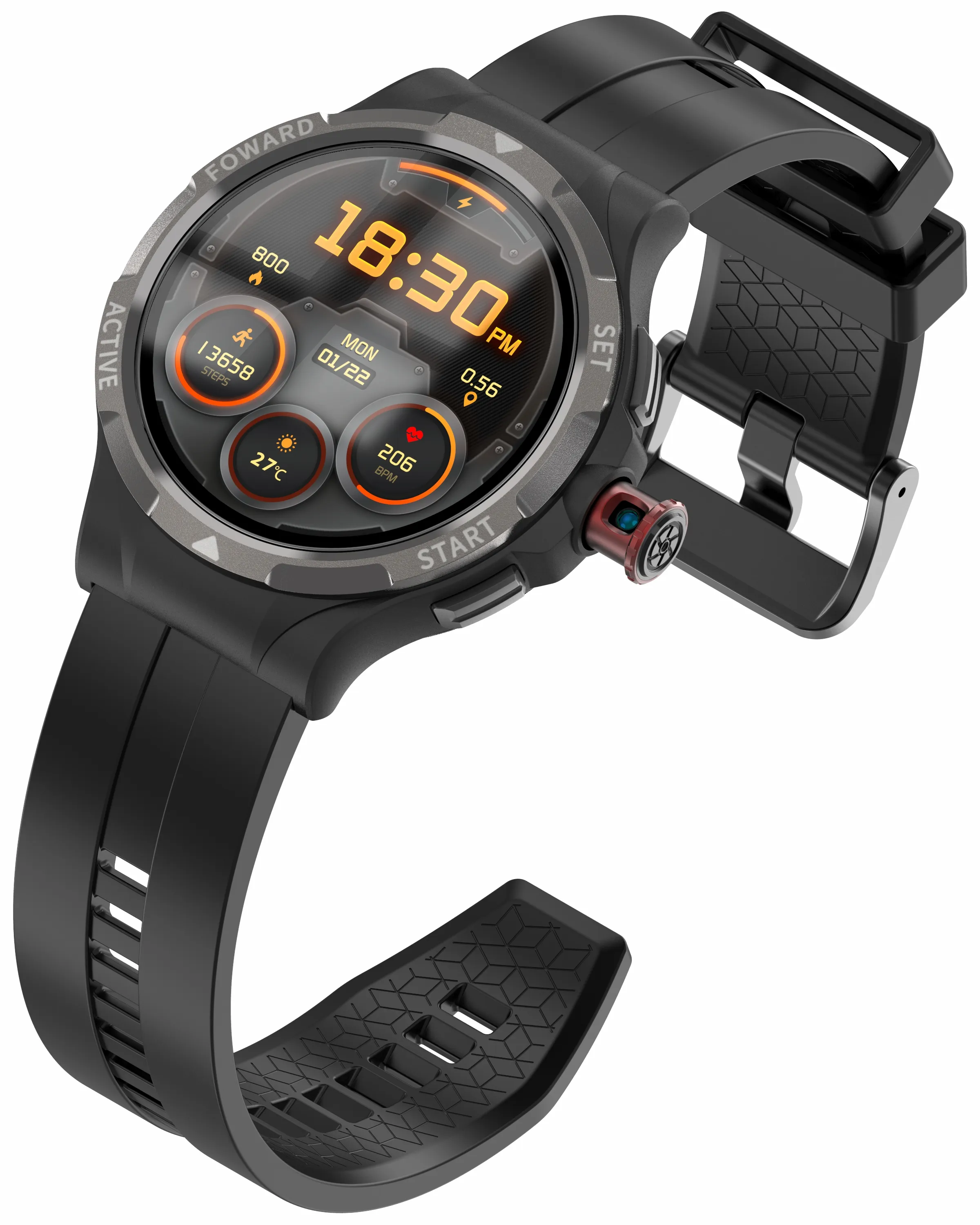 Montre connectée 4G LTE avec carte SIM, Android 9, fréquence cardiaque, oxygène dans le sang, étanche, Wifi, Bluetooth, caméras rotatives HD 128 Go, appel vidéo BEIDOU GPS GLONASS FOTA NFC 1,5"