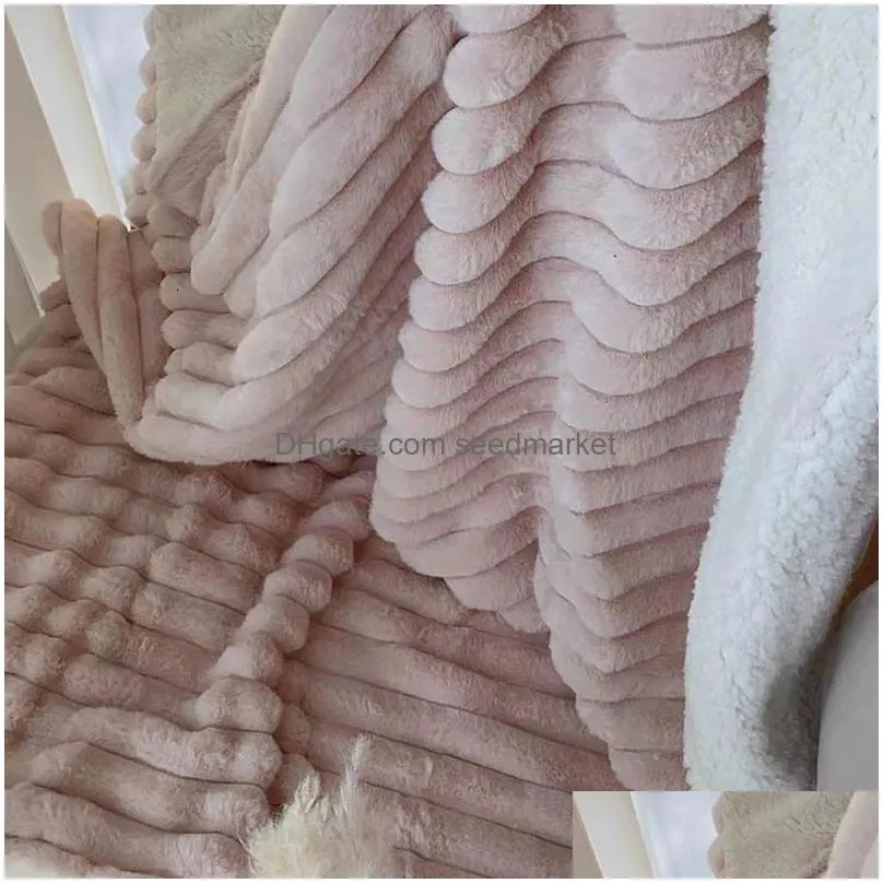 Coperte In Pelliccia Di Coniglio Sintetica Di Alta Qualità Autunno Inverno Coperta Calda Addensare Peluche Divano Per Letti Calore Di Fascia Alta Goccia Consegna A Casa Dhewi