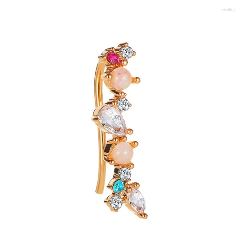 Backs Earrings No Pierced Colorful Crystal For Women Simple Earcuff Wrap Clip Fake Cartilage Ear Bone Brincos Jewelry