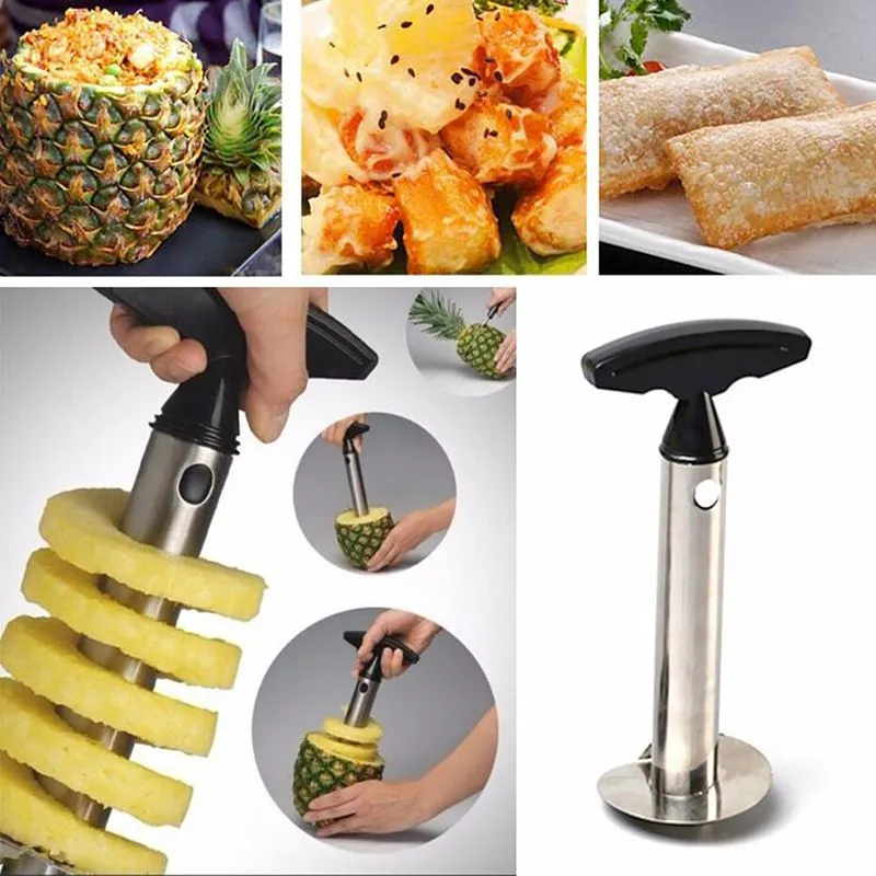 Mes Staal Snijmachine Cutter Accessoires Gereedschap Roestvrij Ananasschiller Fruit Keuken Koken Gadgets Swogd