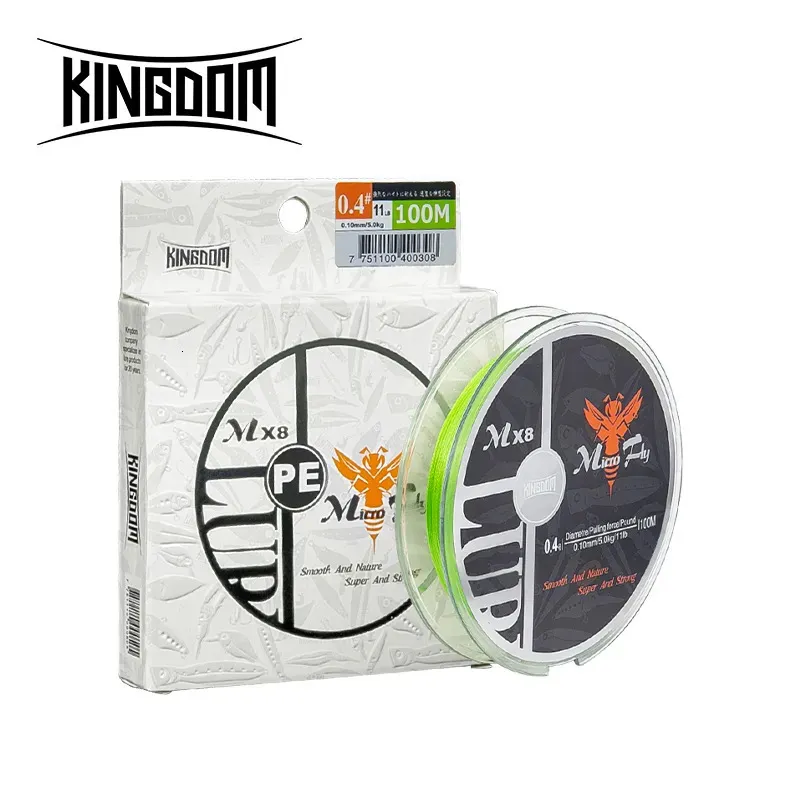 Braid Line Kingdom Micro Fly 100M 150M PE Fishing 8 Strand 0.2 0.4 0.6 9  12LB Far Casting Distance Super Stiff Strong 231115 From Bian06, $11.59