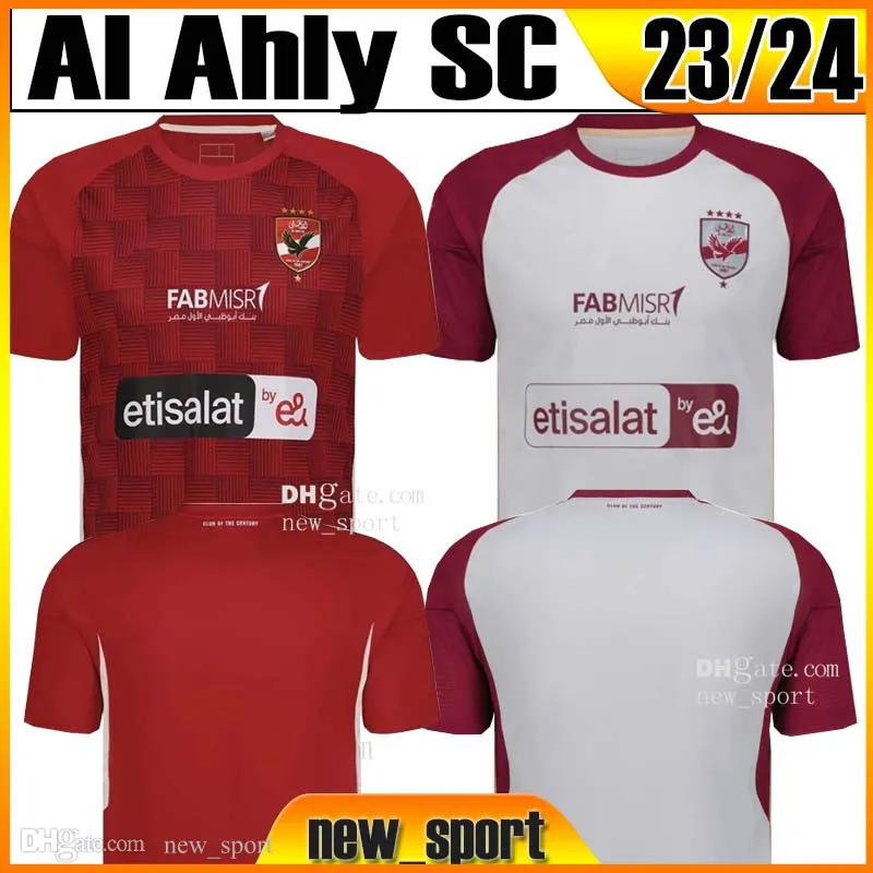 23 24 Al Ahly SC Fußballtrikots EL Ahly Cairo Dieng Fans Version 2023 2024 Heimtrikot Percy Tau M.Abdelmonem Fußballtrikots in Erwachsenengröße