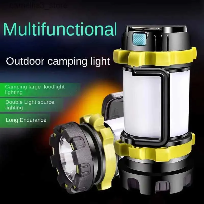 Camping Lantern Camping Lantern Rechargeble 3000 Capacity Power Bank Camping Flashlight Waterproof LED Portable Camping Lamp Torch Flash Light Q231115