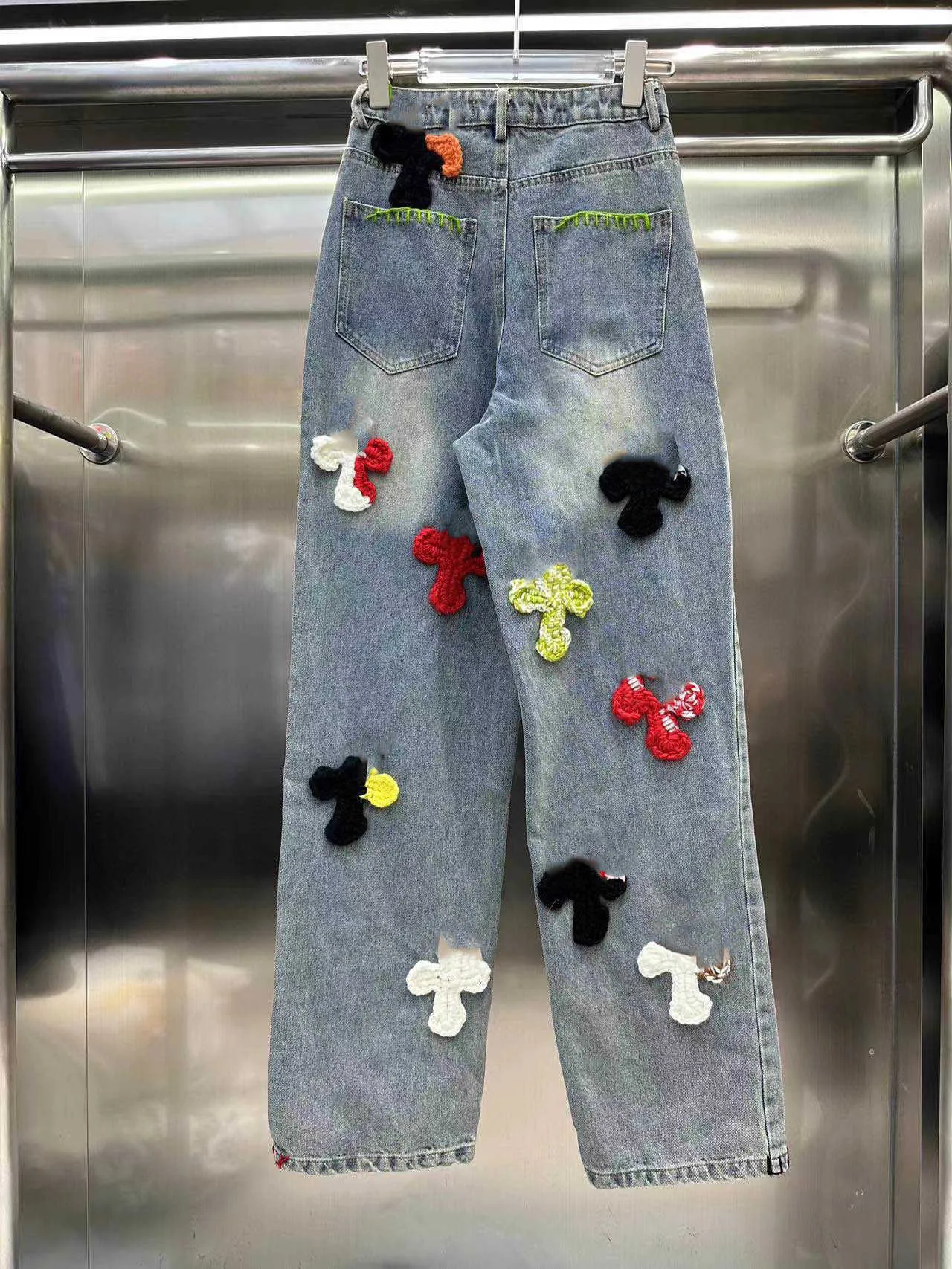 High Quality Embroidered Straight Embellished Jeans For High Quality Embroidered Straight Embellished Jeans For