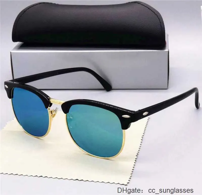 Wayfarer Ray Solglasögon Män Kvinnor Acetat Ramstorlek 51mm 3016 Glaslinser förbjuder solglasögon för Male Gafas de Sol Mujer med ruta 43ZF