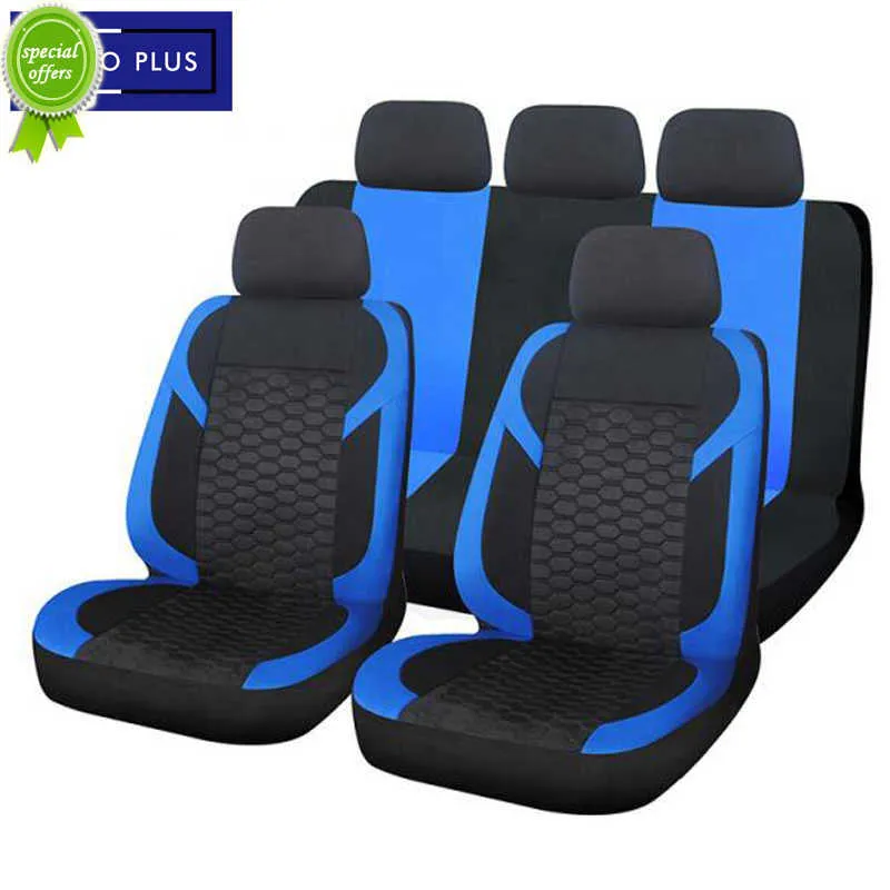 New Upgrade Universal Diamond Lattice Polyester Blue 4pcs/9pcs Racing Car Seat Covers Set Seat Protector Accessories Interior