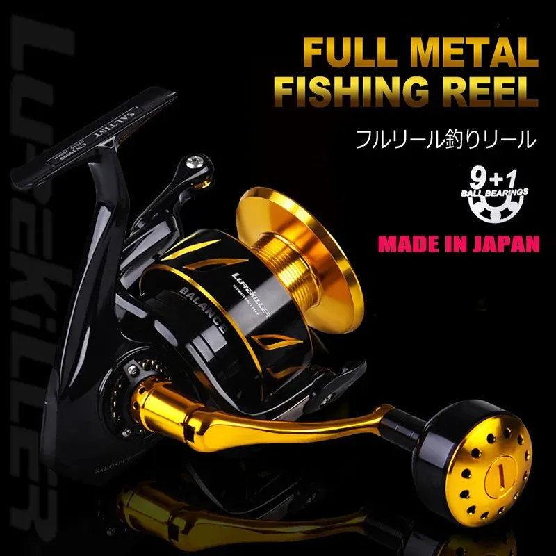 Flyfiske Reels2 Original Japan Made LureKiller Metal Body Spinning Reel Jigging Saltist CW3000 4000 4000H 5000 5000H 6000 10000 10000H 231115