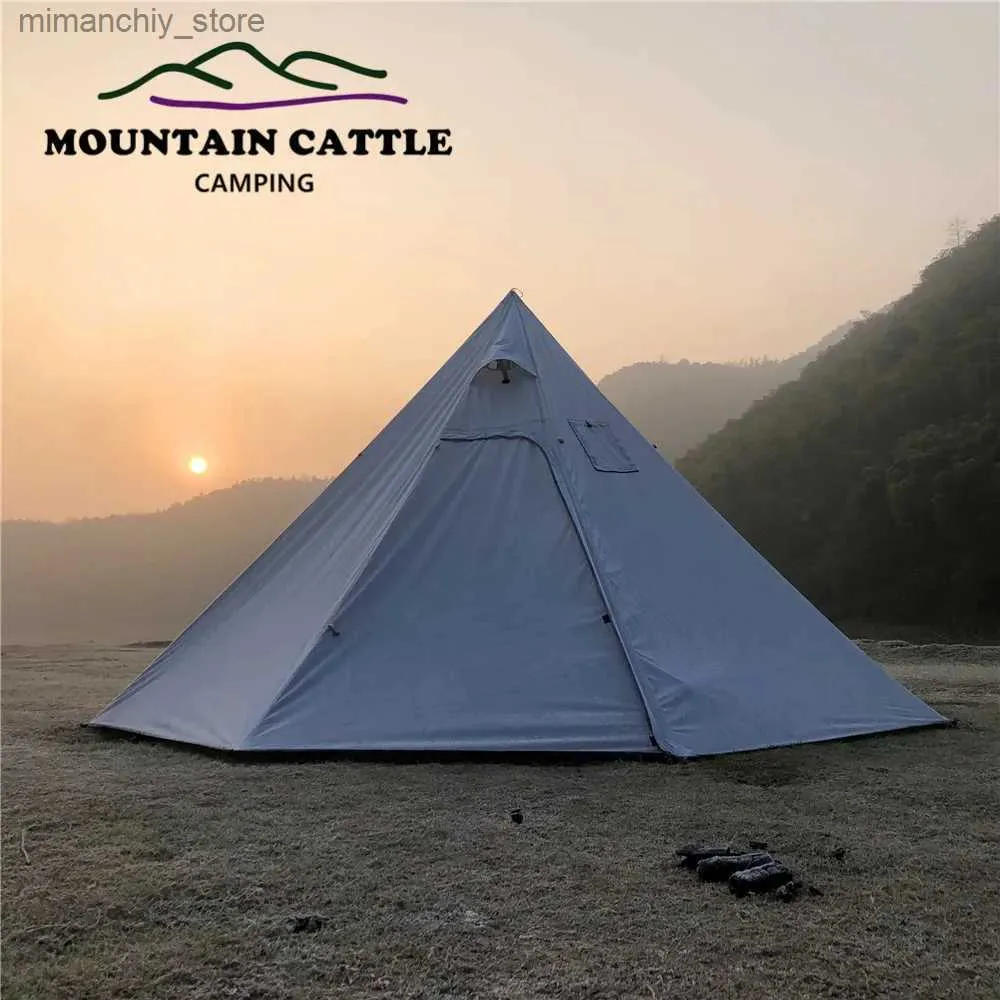 Çadırlar ve Barınaklar Ultralight Camping Piramit Çadır Yağmur Geçirmez Bushcraft Çadır Yüksekliği 1.6m/2,2m açık hava sırt çantasıyla sığınak Kuş saati için yemek pişirme Q231117