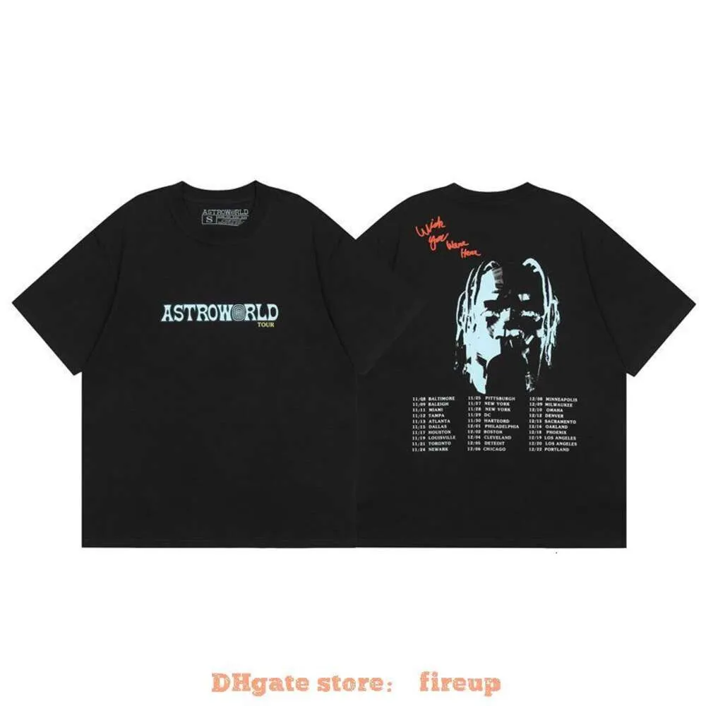 Fixw Herren-T-Shirts, Designermode, Kleidung, Herren-T-Shirts, T-Shirt, Travi Scotts, Cactus Jack, Astroworld, Portrait Tress Night Surrounding, kurzärmeliges T-Shirt